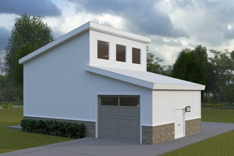 Home Plan - Exterior - Rear Elevation 1 for Modern House Plan #1060-363, 0 bath