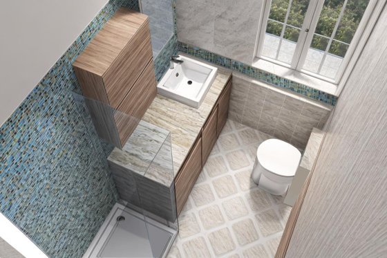 Interior - Bathroom for European House Plan #542-6 - 2 bed, 1 bath
