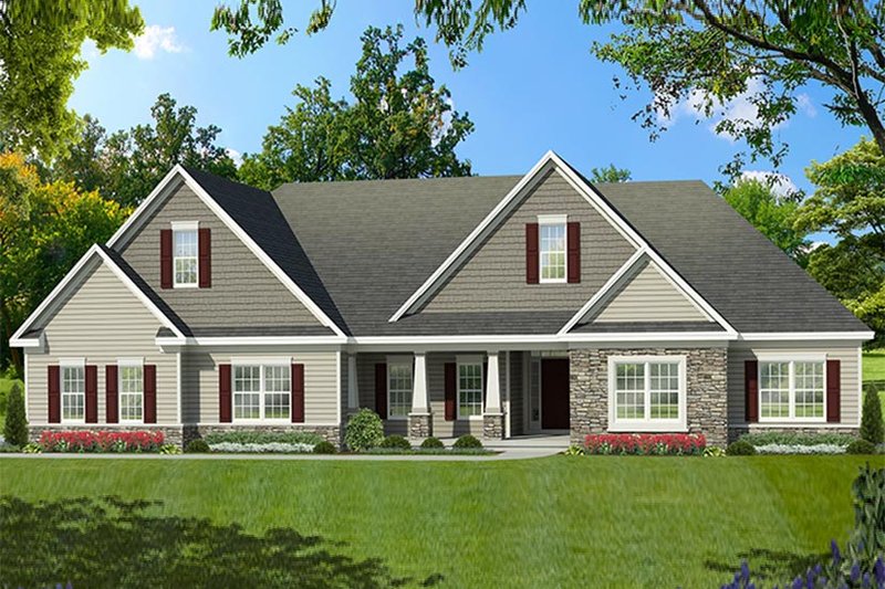 Architectural House Design - Ranch Exterior - Front Elevation Plan #1010-194