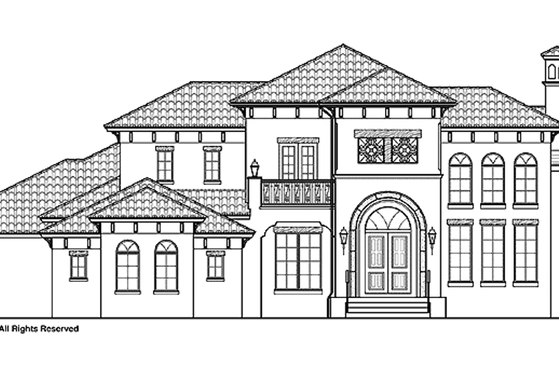 Dream House Plan - Exterior - Front Elevation 3 for Mediterranean House Plan #1019-8 - 5 bed, 4.5 bath
