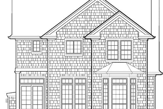 Exterior - Rear Elevation for Bungalow House Plan #48-791 - 3 bed, 2.5 bath