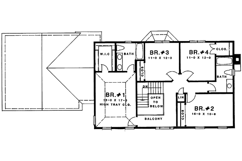 Home Plan - Floor Plan - Upper Floor for Colonial House Plan #1001-126 - 4 bed, 2.5 bath