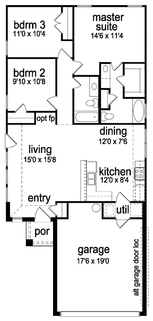 House Blueprint - Ranch Floor Plan - Main Floor Plan #84-659