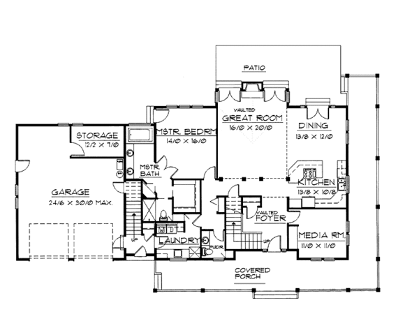 House Plan Design - Country Floor Plan - Main Floor Plan #997-21