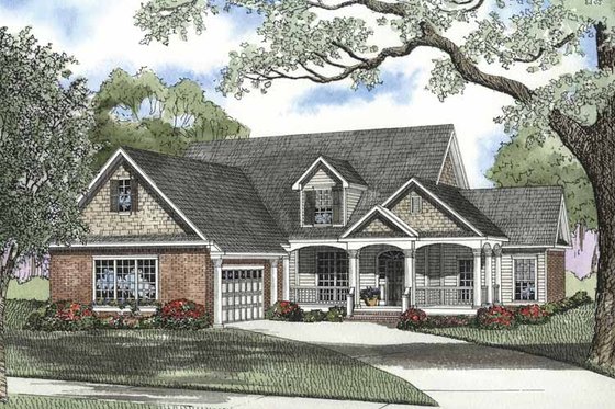Exterior - Front Elevation 3 for Craftsman House Plan #17-2696 - 4 bed, 3 bath