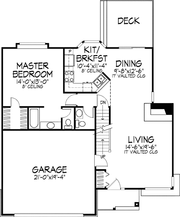 Architectural House Design - Craftsman Floor Plan - Main Floor Plan #320-568