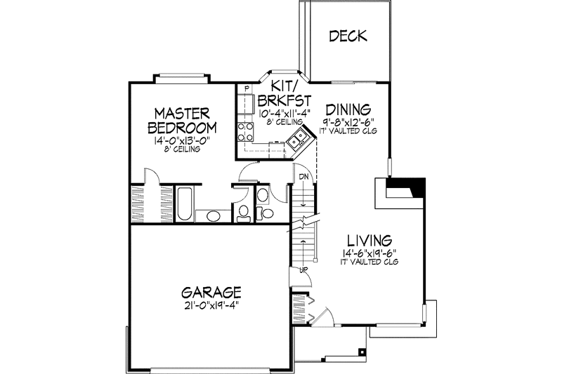 Home Plan - Floor Plan - Main Floor for Craftsman House Plan #320-568 - 3 bed, 2.5 bath