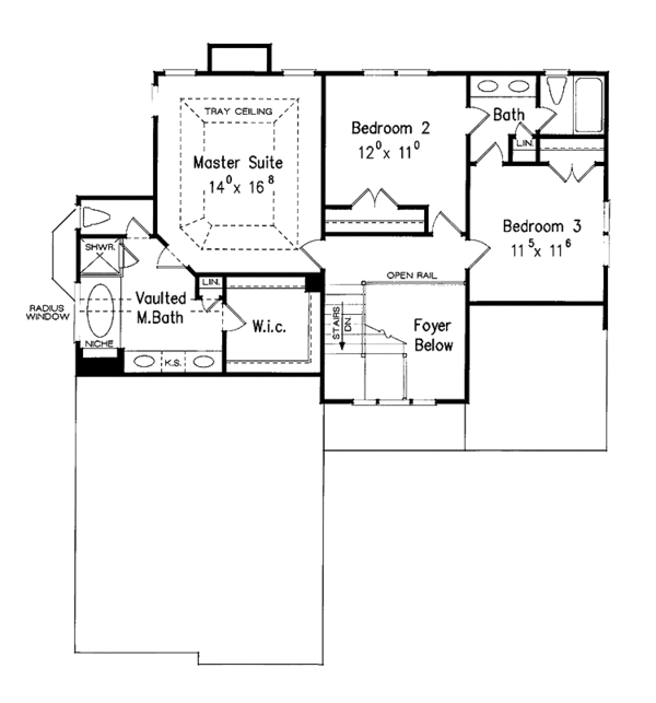 Dream House Plan - Country Floor Plan - Upper Floor Plan #927-696