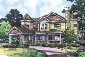 House Plan Design - Exterior - Front Elevation for Victorian House Plan #417-668 - 4 bed, 2.5 bath
