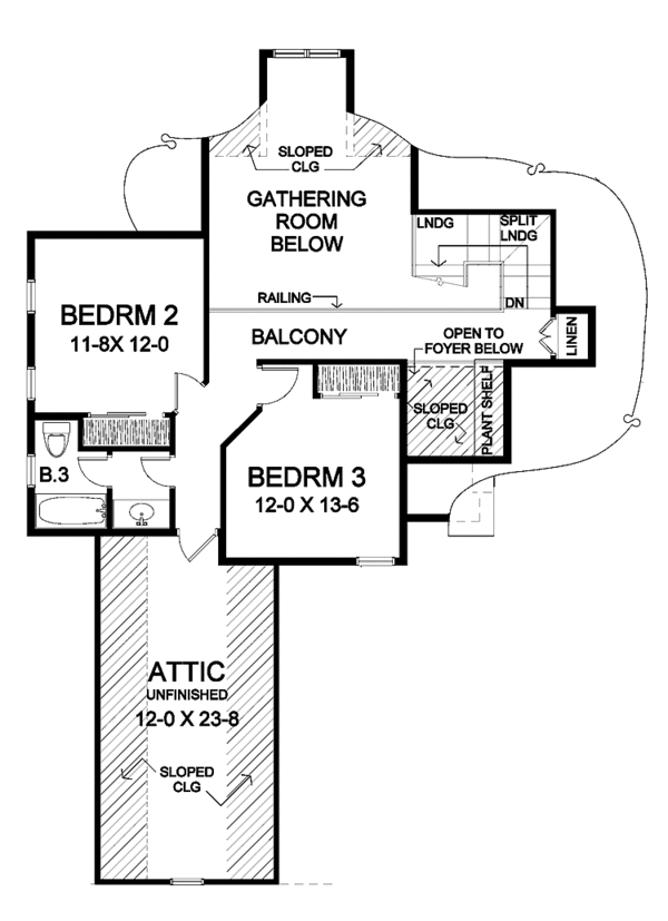 Home Plan - Traditional Floor Plan - Upper Floor Plan #328-317