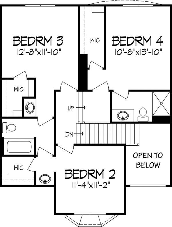 House Plan Design - Prairie Floor Plan - Upper Floor Plan #320-1409
