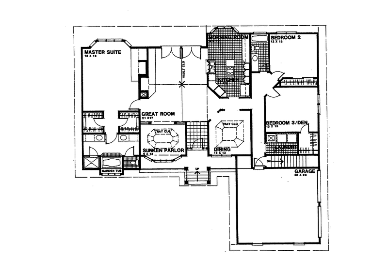 Home Plan - Floor Plan - Main Floor for Traditional House Plan #30-271 - 3 bed, 2 bath