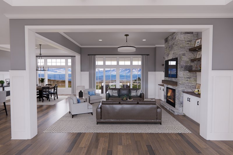 House Blueprint - Interior - Family Room for Farmhouse House Plan #51-1249 - 3 bed, 2 bath