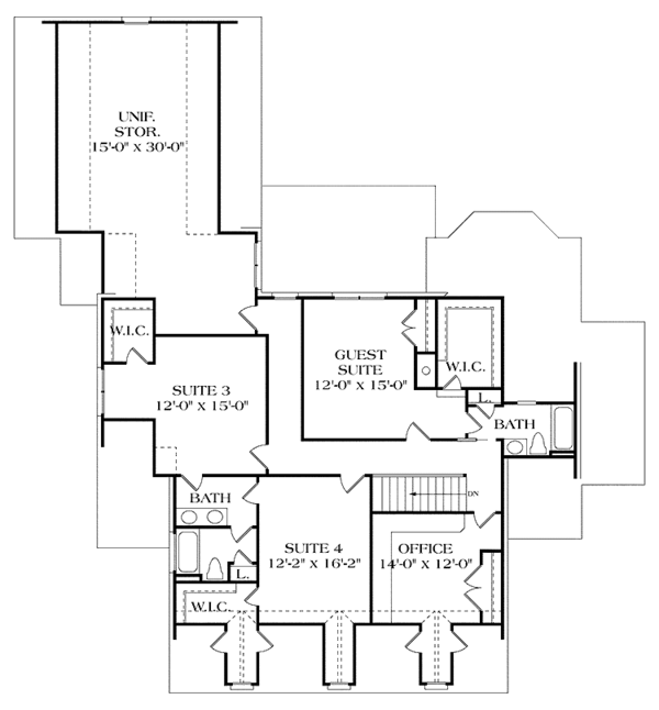 Architectural House Design - Classical Floor Plan - Upper Floor Plan #453-418