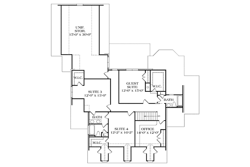 Dream House Plan - Floor Plan - Upper Floor for Classical House Plan #453-418 - 4 bed, 3.5 bath