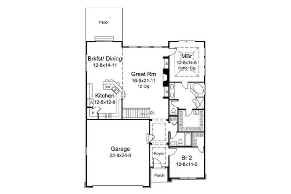 Dream House Plan - Craftsman Floor Plan - Main Floor Plan #57-666