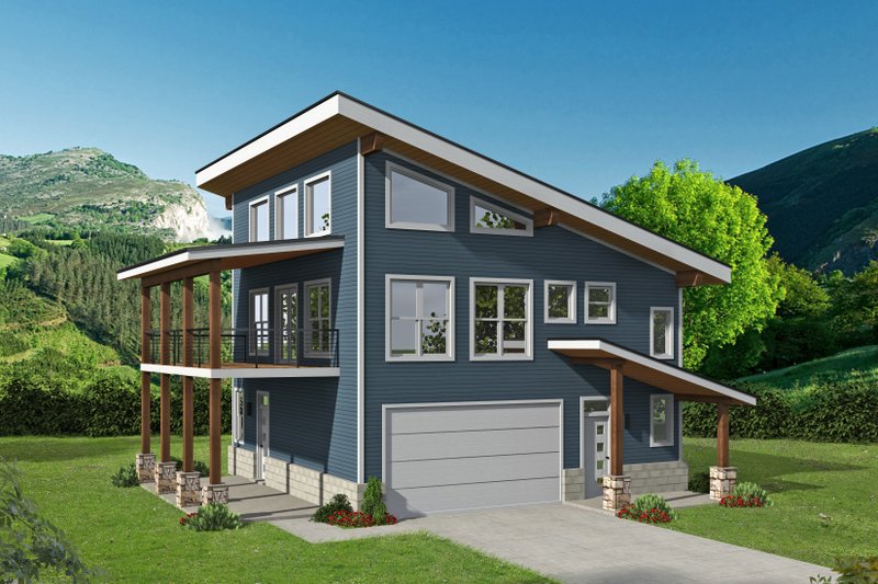 House Blueprint - Contemporary Exterior - Front Elevation Plan #932-562