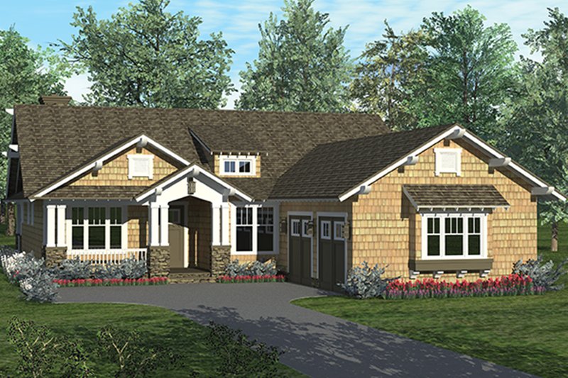 Architectural House Design - Exterior - Front Elevation 3 for Craftsman House Plan #453-623 - 3 bed, 3 bath