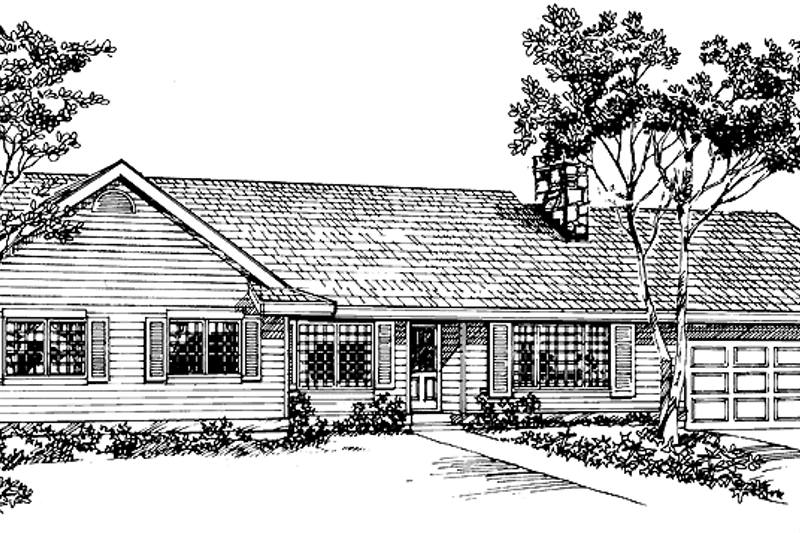 Home Plan - Ranch Exterior - Front Elevation Plan #47-702