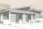 Contemporary Style House Plan - 0 Beds 0 Baths 1208 Sq/Ft Plan #1101-45 Exterior 