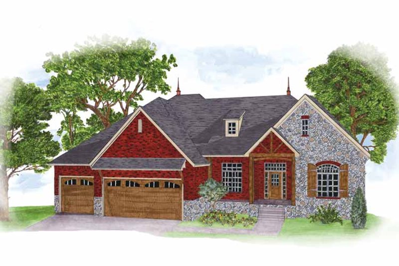 Dream House Plan - Exterior - Front Elevation 3 for Country House Plan #950-2 - 3 bed, 2 bath
