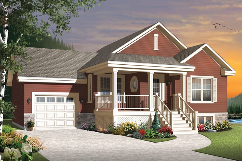 Architectural House Design - Country Exterior - Front Elevation Plan #23-2566