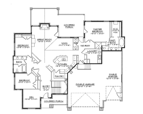 Architectural House Design - Log Floor Plan - Main Floor Plan #945-134