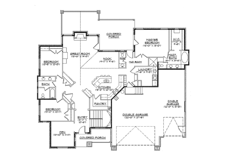 Home Plan - Floor Plan - Main Floor for Log House Plan #945-134 - 3 bed, 2.5 bath