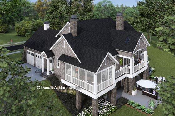Exterior - Other Elevation for European House Plan #929-1015 - 4 bed, 4 bath