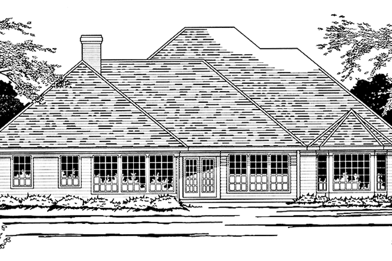 Architectural House Design - Exterior - Rear Elevation for Colonial House Plan #472-171 - 3 bed, 2.5 bath