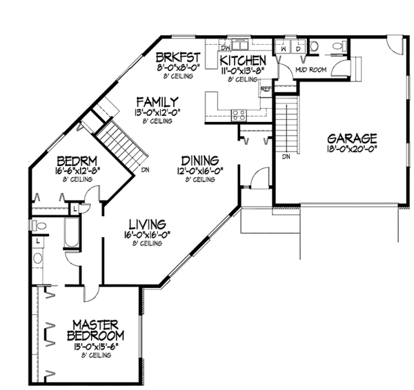 House Plan Design - Ranch Floor Plan - Main Floor Plan #320-969