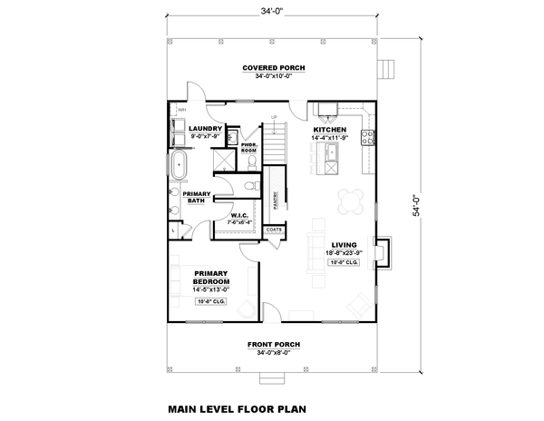 Dream House Plan - Farmhouse Floor Plan - Main Floor Plan #1117-32
