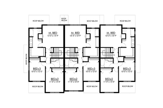 Floor Plan - Upper Floor for Traditional House Plan #1042-13 - 9 bed, 6 bath