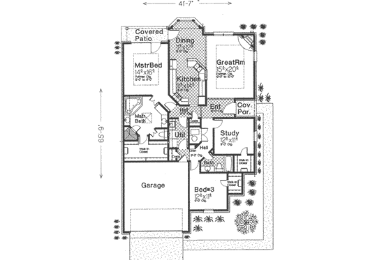Floor Plan - Main Floor for European House Plan #310-299 - 3 bed, 2 bath