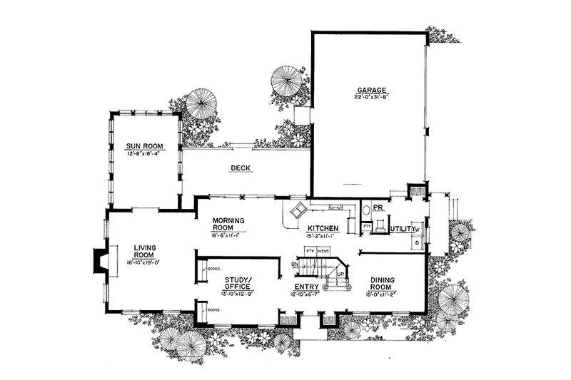 Home Plan - Floor Plan - Main Floor for Country House Plan #1016-93 - 3 bed, 2.5 bath