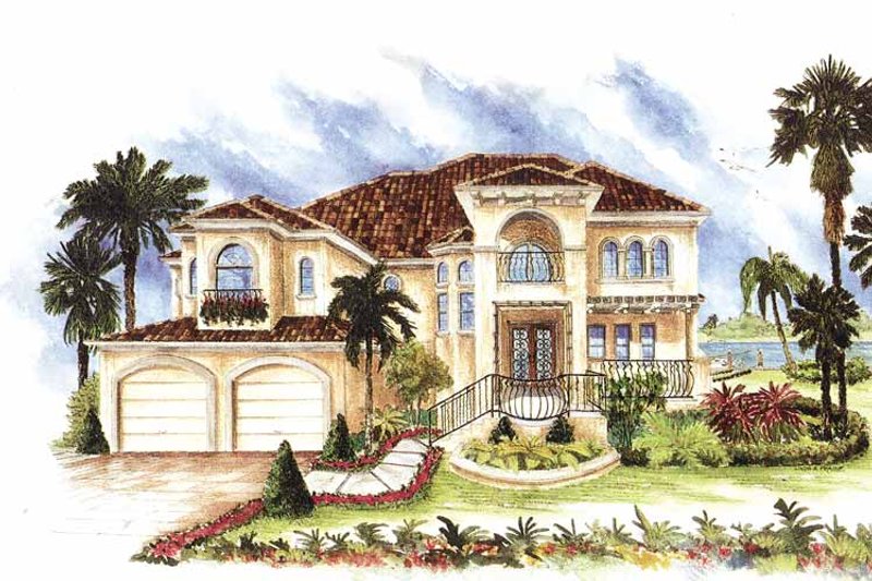 Home Plan - Exterior - Front Elevation 3 for Mediterranean House Plan #1017-24 - 4 bed, 4 bath