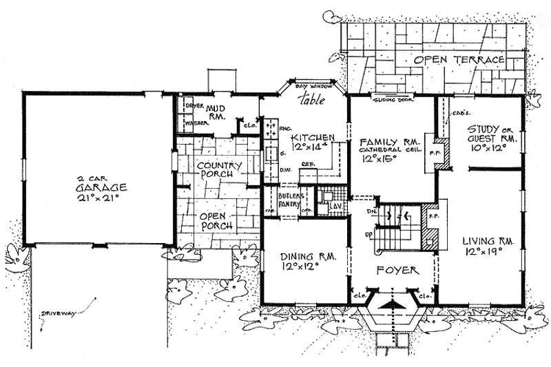 Home Plan - Floor Plan - Main Floor for Colonial House Plan #315-115 - 4 bed, 2.5 bath