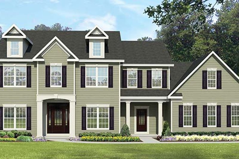Dream House Plan - Exterior - Front Elevation 3 for Colonial House Plan #1010-66 - 4 bed, 3.5 bath