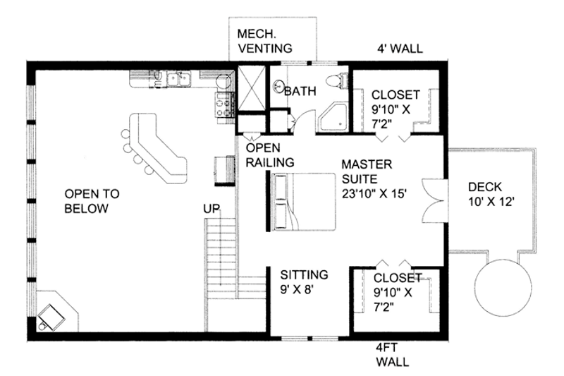 Home Plan - Floor Plan - Upper Floor for Contemporary House Plan #117-860 - 3 bed, 2 bath