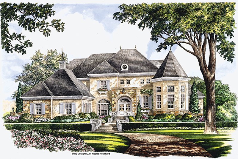 Dream House Plan - Exterior - Front Elevation 4 for European House Plan #952-272 - 4 bed, 4.5 bath