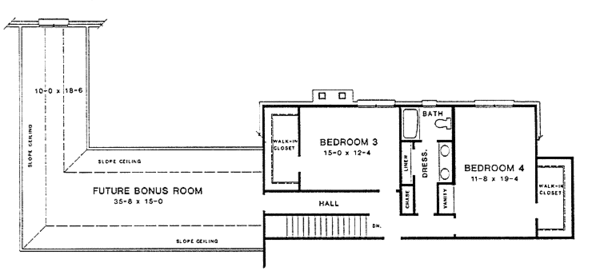 House Design - Colonial Floor Plan - Upper Floor Plan #10-272