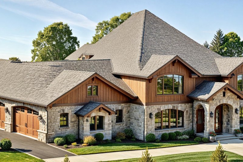 Home Plan - Exterior - Front Elevation 2 for Contemporary House Plan #117-183 - 4 bed, 3.5 bath