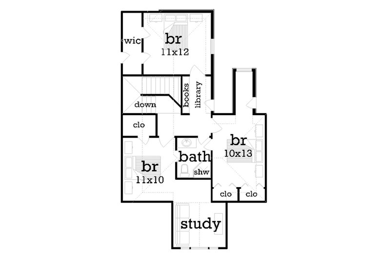 Dream House Plan - Floor Plan - Upper Floor for Traditional House Plan #45-569 - 4 bed, 2.5 bath