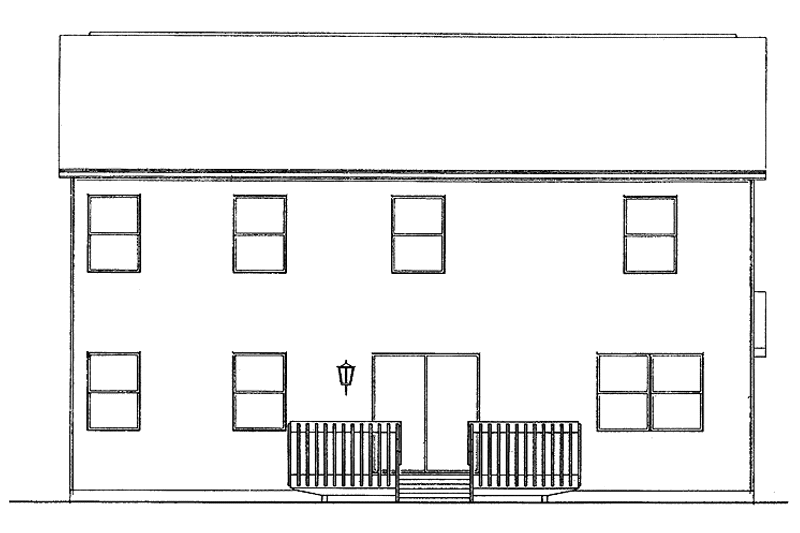 Architectural House Design - Exterior - Rear Elevation for Country House Plan #72-1041 - 4 bed, 2.5 bath