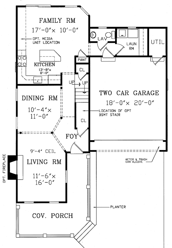 House Blueprint - Country Floor Plan - Main Floor Plan #314-183