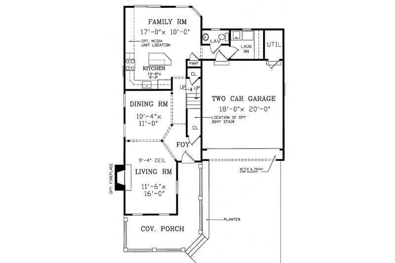 Architectural House Design - Floor Plan - Main Floor for Country House Plan #314-183 - 3 bed, 2.5 bath