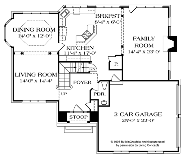 House Plan Design - Traditional Floor Plan - Main Floor Plan #453-154