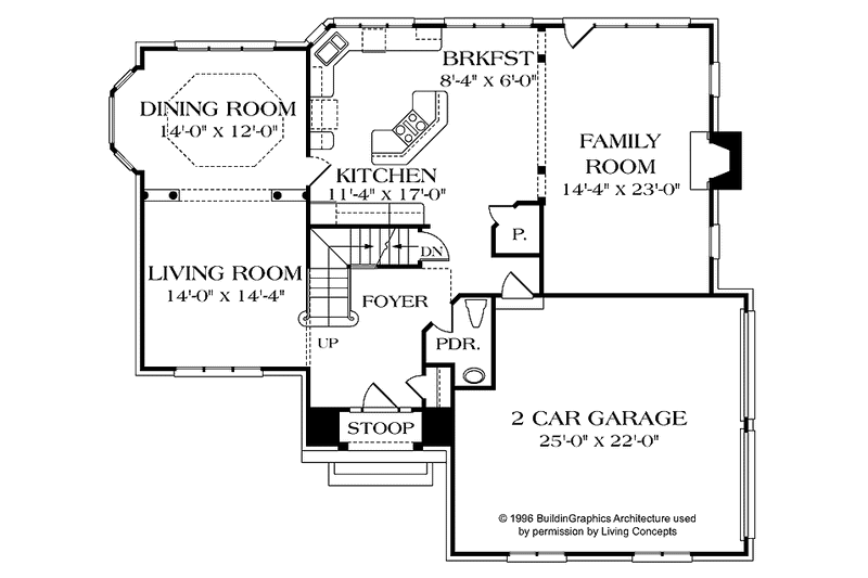 Dream House Plan - Floor Plan - Main Floor for Traditional House Plan #453-154 - 4 bed, 3.5 bath