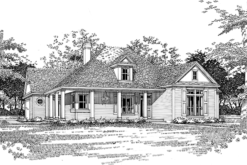 Architectural House Design - Country Exterior - Front Elevation Plan #472-65