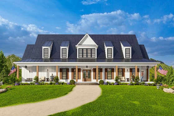 Exterior - Front Elevation 4 for Farmhouse House Plan #54-587 - 3 bed, 3.5 bath